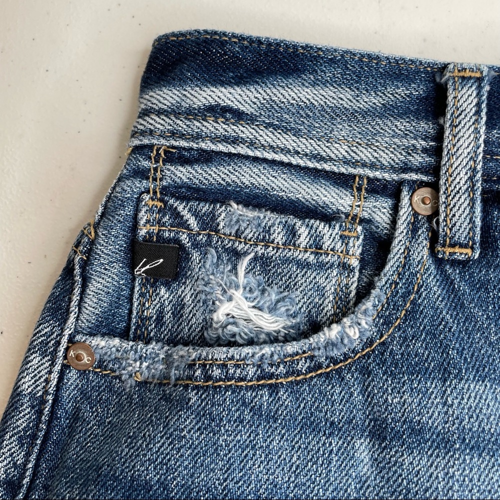 KanCan Denim Cut Off Shorts Button Fly High Waist Distressed W/Pockets Sz.M - Picture 4 of 7